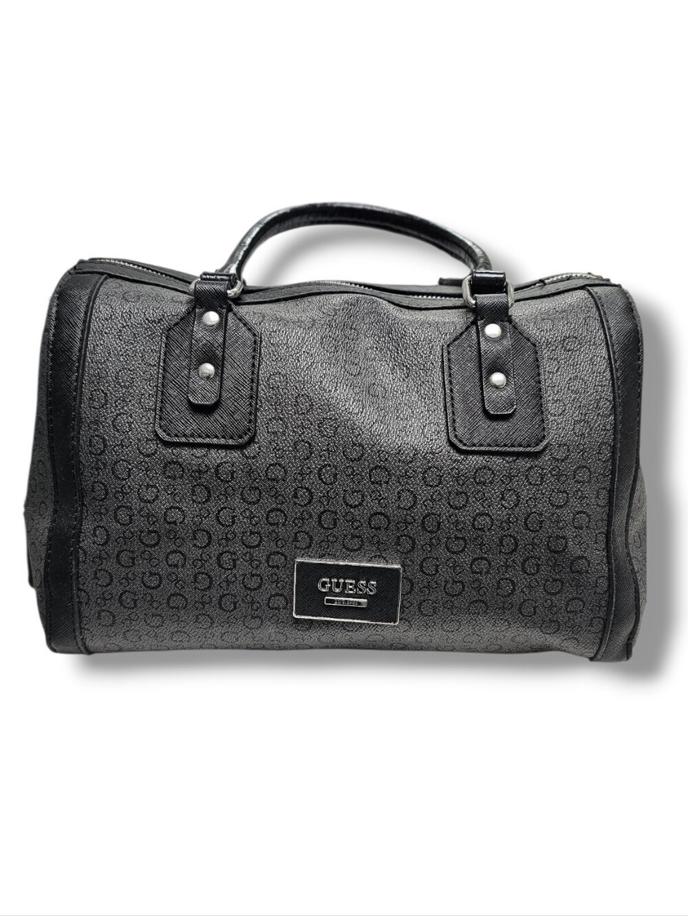 GUESS Black Monogram Satchel Duffel